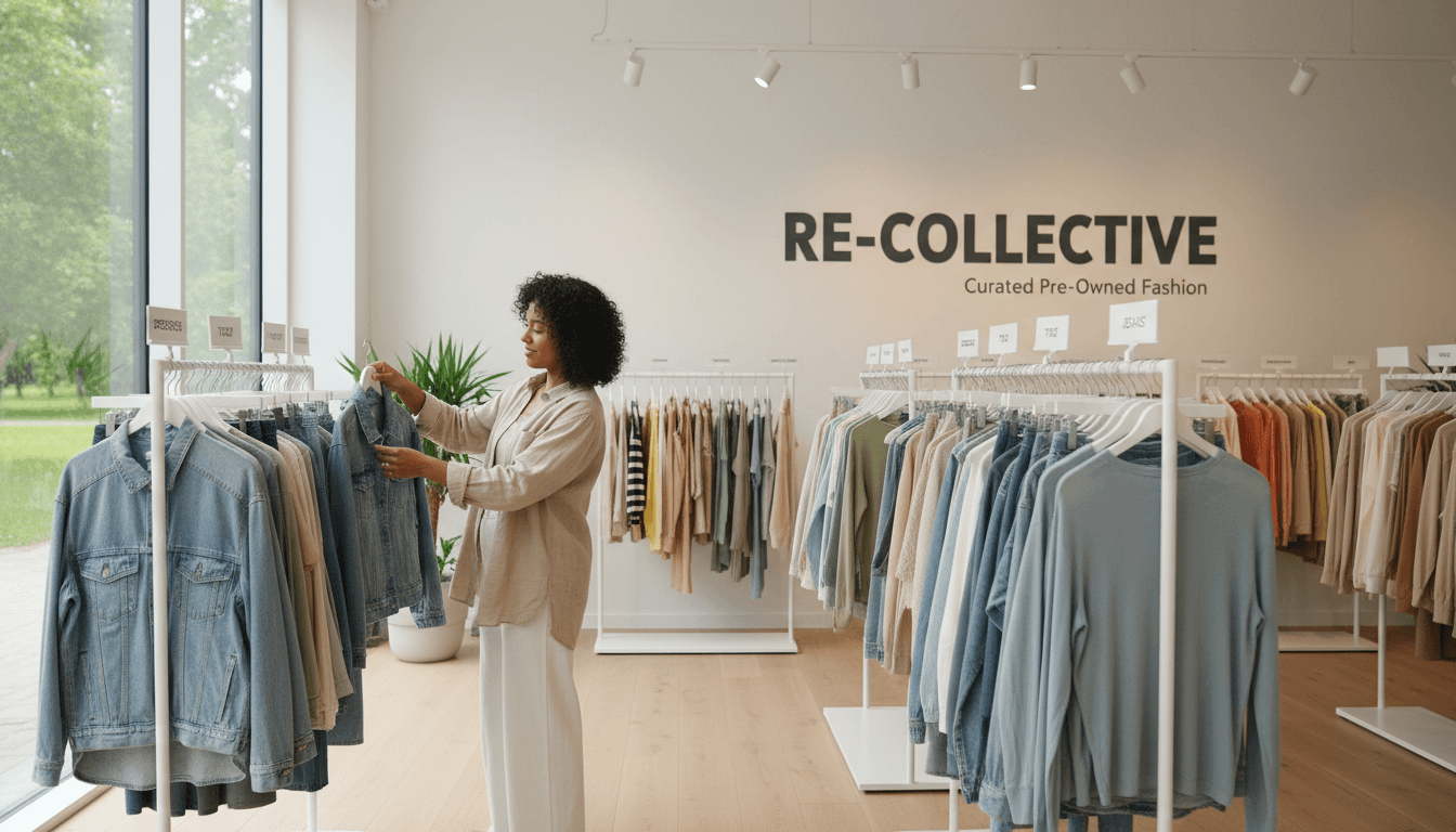 Woman comparing two shirts on hangers, choosing an outfit